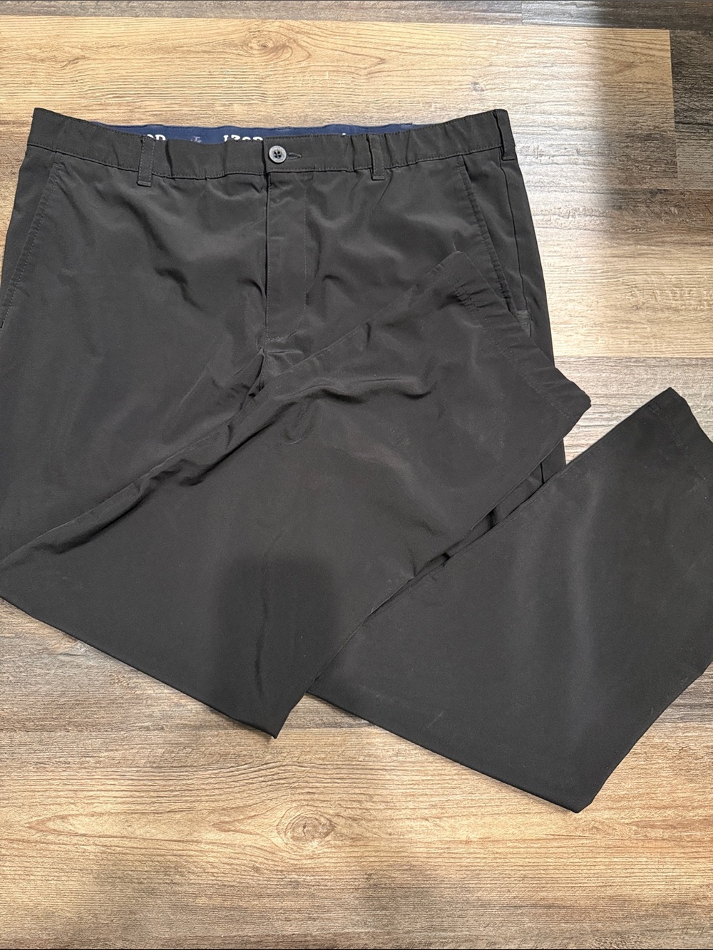 Izod Men's Black Chino Pants - Straight Fit